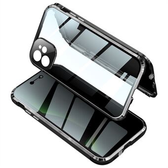 Låsinstallasjon Metallramme + dobbeltsidet herdet glass + linsedeksel Beskyttende deksel for iPhone 12 Pro Max