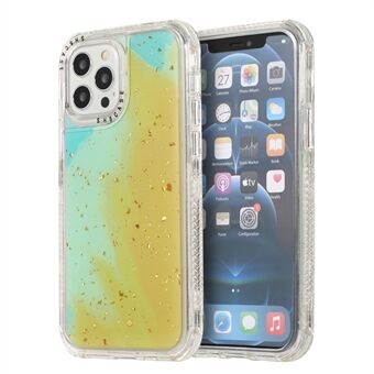 Dreamland Watercolor PC + TPU Hybrid Shell Case med Goldleaf Decor for iPhone 12 Pro Max