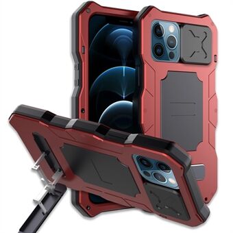 Metal Hybrid Protector Case + Herdet glassfilm med linsedeksel for iPhone 12 Pro Max