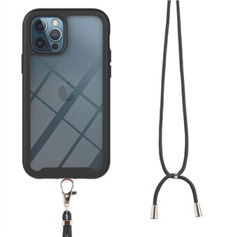 TPU + PC Hybrid Fullt beskyttende telefondeksel med snor for iPhone 12 Pro Max 6,7 tommer