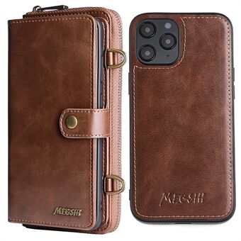 MEGSHI 020-serien multifunksjons magnetisk avtagbar skulderveske Støtsikkert PU-skinn og TPU-lommebokdeksel for iPhone 12 Pro Max 6,7 tommer