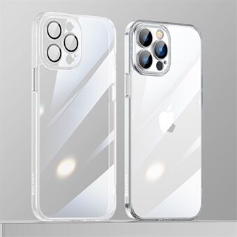 SULADA Crystal Steel Series for iPhone 12 Pro Max 6,7 tommer fallsikkert galvaniseringstelefondeksel Myk TPU-ramme + bakdeksel av herdet glass