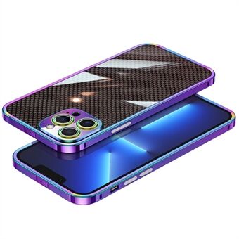 For iPhone 12 Pro Max 6,7 tommers metalllinsebeskytter telefon Steel Støtfangerveske med karbonfiber aramidfiber bakfilm - multi
