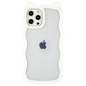 For iPhone 12 Pro Max 6,7 tommer Anti- Scratch Avtakbar 2-i-1 PC+TPU mobiltelefondeksel Bear Ear Decor Phone Protector Case