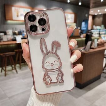 For iPhone 12 Pro Max 6,7 tommer Anti Scratch Cute Rabbit Telefonveske Klar TPU-beskyttelsesdeksel med linsefilm