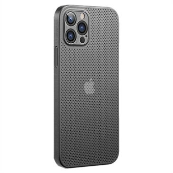 For iPhone 12 Pro Max 6,7 tommer ultratynt pustende hult hull varmeavledningsnett bakdeksel Støtdempende PP telefonveske