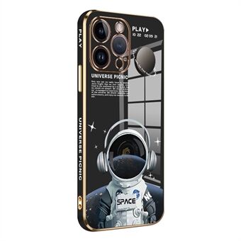 RZANTS For iPhone 12 Pro Max mobiltelefondeksel Hodetelefon Astronaut mønster galvanisering TPU-deksel
