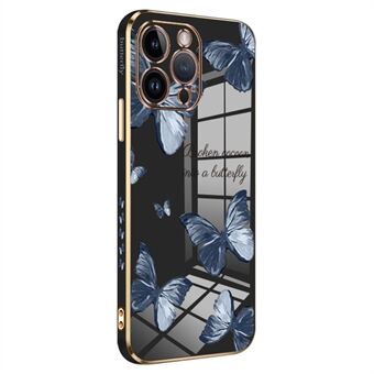 RZANTS Butterfly Pattern Phone Case for iPhone 12 Pro Max 6,7 tommer, TPU smarttelefondeksel med elektroplaterende Edge