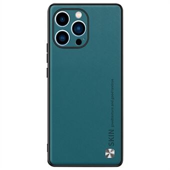 Smarttelefondeksel for iPhone 12 Pro Max 6,7 tommer metalldekor PU-skinnbelagt PC+TPU-telefondeksel