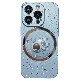 PC-deksel for iPhone 12 Pro Max 3D Roterende Astronaut Konveks Lens Anti-drop telefonveske med linsefilm