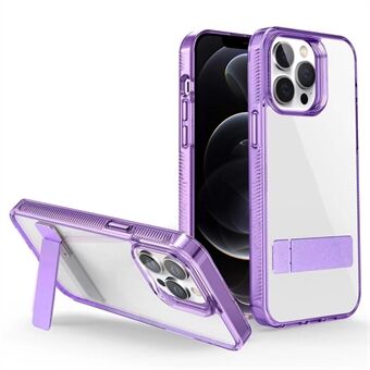 Style G for iPhone 12 Pro Max Kickstand telefondeksel Anti-dråpe TPU + akryl klart telefondeksel