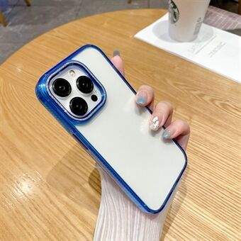 TPU+PC-deksel for iPhone 12 Pro Max 6,7 tommers glitterkameraramme gjennomsiktig telefonveske