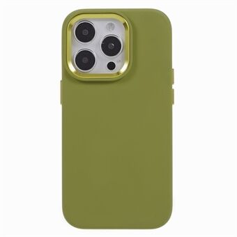 Fallsikkert deksel for iPhone 12 Pro Max 6,7 tommers kameraramme i aluminiumslegering Flytende silikon+PC-telefondeksel