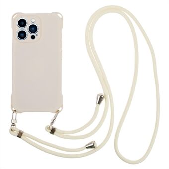 For iPhone 12 Pro Max Myk TPU-mobiltelefonveske med fire hjørner støtsikkert mobiltelefondeksel med hengende tau