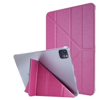 Silk Texture Origami Stand Leather Smart Tablet Cover Shell for iPad Air (2020)