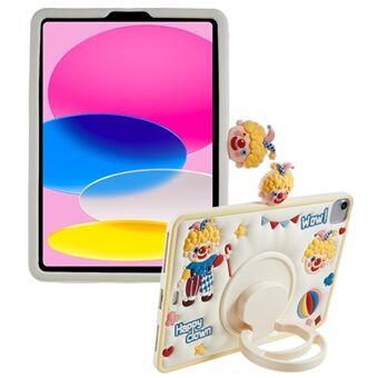 For iPad Air (2020) / (2022) / iPad Pro 11 (2020) / (2021) / (2022) Rotary Kickstand nettbrettetui PC+Silicon Happy Clown Cover