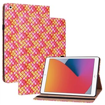 Woven Texture Folio Flip Sleep / Wake-funksjon PU-nettbrettetui i skinn med kortspor og Stand for Apple iPad 10.2 (2019) / (2020) (2021)