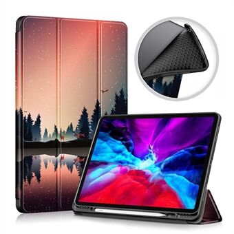 Mønsterutskrift Tri-fold Auto Sleep / Wake TPU Leather Smart Tablet Stand med pennespor for iPad Air (2020) / Pro 11-tommers (2018) / (2020) (2021)