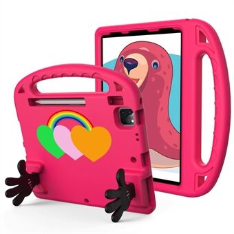 For iPad Air (2020) / iPad Pro 11-tommers (2018) / (2020) / (2021) / (2022) EVA støtsikker veske Love Heart Pattern Håndflateform Anti-Drop Tablet Kickstand veske med gripehåndtak