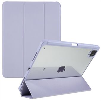 For iPad Pro 11-tommers (2018) / (2020) / (2021) / (2022) Beskyttelsesveske PU-skinn + TPU + akryl nettbrettetui Tri-fold Stand Støtsikkert deksel
