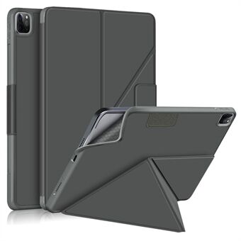 Ensfarget origami- Stand Smart nettbrettdeksel for iPad Pro 12,9-tommers (2021) / (2020) / (2018)