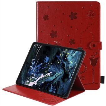 Påtrykt Cat Bee Leather Tablet Wallet Case Shell med Auto Wake / Sleep for iPad Pro 12,9-tommers (2021) / (2020) / (2018)