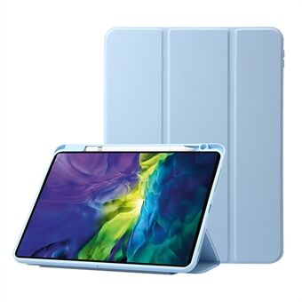 For iPad Pro 12.9 (2020) / (2021) / (2022) Tri-fold Stand Auto Wake / Sleep Tablet Case PU-skinn + TPU + akryl-roterende deksel