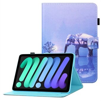 Mønsterutskrift Kryssstrukturkortspor Leather Tablet Protective Stand Cover Case for iPad mini (2021)