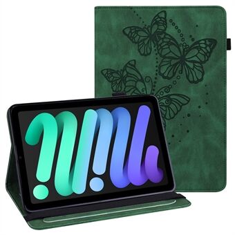 Imprinting Butterflies Auto Wake / Sleep Stand Nettbrettdeksel Lærveske med kortholder for iPad mini (2021)