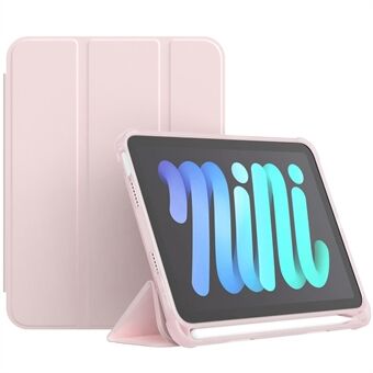 Tri-fold Stand Auto Wake / Sleep PU Leather Tablet Cover Case med pennespor for iPad mini (2021)