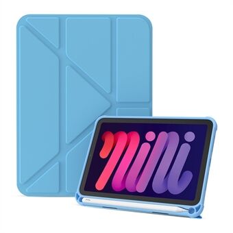 Auto Wake / Sleep Origami- Stand PU-skinn beskyttende nettbrettdeksel for iPad mini (2021)