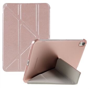 Silk Texture Origami- Stand PU-skinndeksel + Hard PC Bakpanel Nettbrettdeksel for iPad mini (2021)
