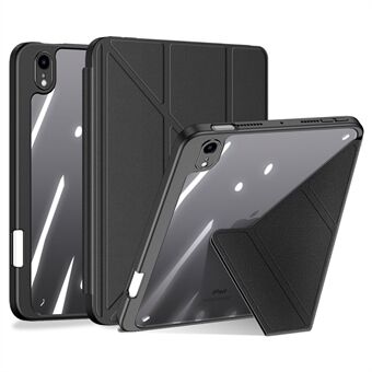 DUX DUCIS Magi Protective Case for iPad mini (2021) Avtakbart 2-i-1 skinn+PC+TPU Auto Wake/ Sleep-funksjon nettbrettdeksel med V-fold Stand