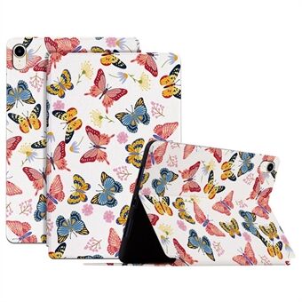 Butterfly-trykt PU- Stand for iPad mini (2021) Anti-fall Folio Flip Cover Støtsikkert nettbrettstativ