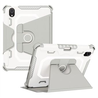 For iPad mini (2021) nettbrettdeksel 360-graders rotasjon Armor Leather Stand Nettbrettdeksel med Auto Wake/ Sleep