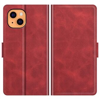 PU Leather Full Protection Wallet Cover Stand med magnetisk dobbeltlås for iPhone 13 6,1-tommers