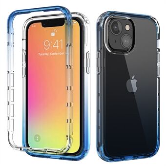 Drop-proof Transparent Gradient Color Clear TPU + PC-telefonskall for iPhone 13 6,1 tommer - Blå