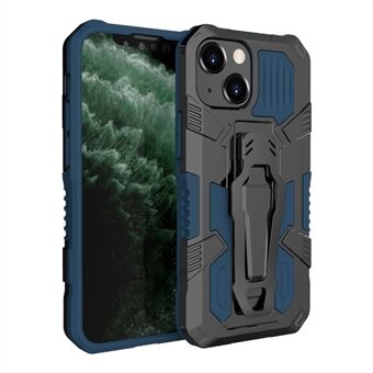 Full beskyttende ryggklemme Kickstand Design Hybrid telefonveske med metallplate for iPhone 13 6,1 tommer