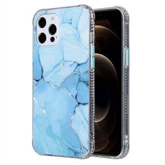 Glasur marmormønster lys slank anti-fall akryl + TPU telefon bakdeksel for iPhone 13 6,1 tommer