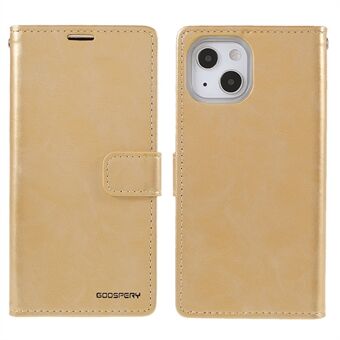 MERCURY GOOSPERY Blue Moon Leather Wallet Protective Case med Stand for iPhone 13 6,1 tommer