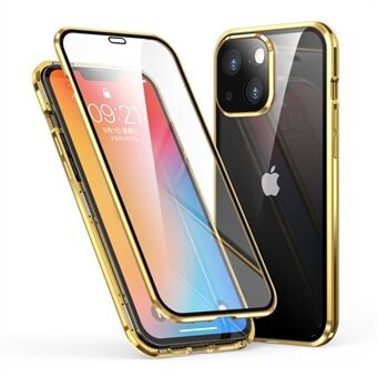 LUPHIE Magnetic iPhone 13-deksel med glass foran og bak - Gold
