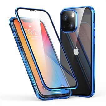 LUPHIE Magnetic iPhone 13-deksel med glass foran og bak - Blue