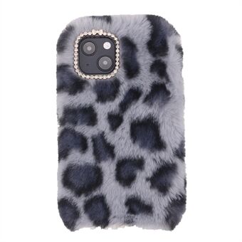 Fuzzy Leopard Pattern Myk TPU telefonveske Beskyttende deksel for iPhone 13 6,1 tommer