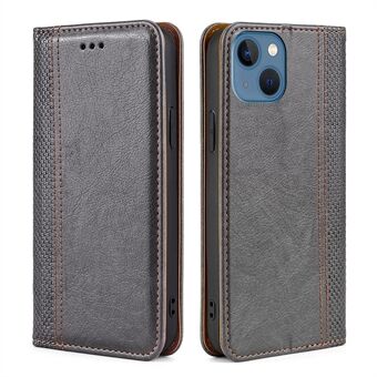 Full beskyttelse Anti-dråpe autoabsorbert rutete design lommebok telefonveske med Stand for iPhone 13 6,1 tommer