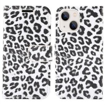 Leopard Texture Lær Stand Beskyttende telefondeksel for iPhone 13 6,1 tommer