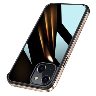 SULADA Minrui-serien galvanisering metallstøtfanger Høy gjennomsiktig PC Hybrid-deksel for iPhone 13 - Champagne Gold