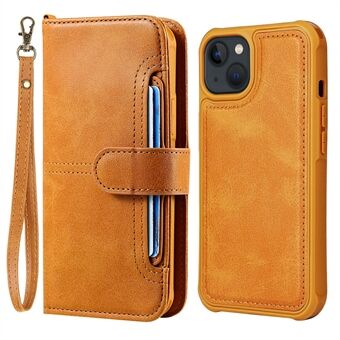 KT Leather Series-4 2-i-1 avtakbar anti-slipp flere kortspor Design Lommebok-knapplukking PU-skinntelefondeksel for iPhone 13 6,1 tommer