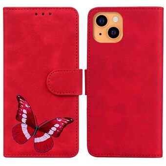 Levende sommerfuglutskrift lommebokstativ Stand -touch PU-skinn telefondeksel for iPhone 13 6,1 tommer