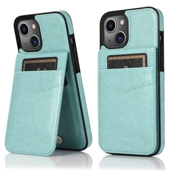 Kortholder Design PU-skinn + TPU solid farge godt beskyttet telefonveske Kickstand-deksel for iPhone 13 6,1 tommer