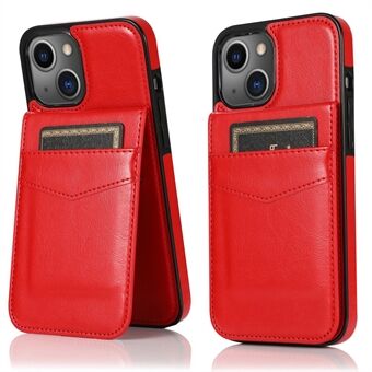 Kortholder Design PU-skinn + TPU solid farge godt beskyttet telefonveske Kickstand-deksel for iPhone 13 6,1 tommer